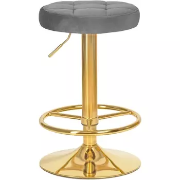 Табурет барный Dobrin BRUNO GOLD (серый велюр (MJ9-75))