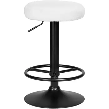 Табурет барный DOBRIN TEDDY BLACK (белый букле (13)) Dobrin