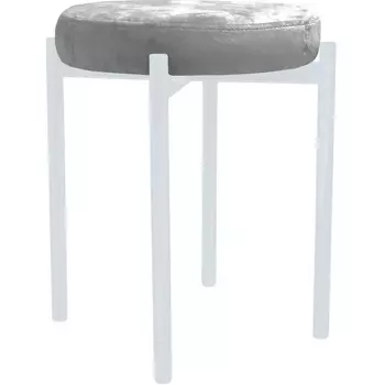 Табурет DikLine, M13 светло-серый, ножки белые арт.00-00074729 Dikline