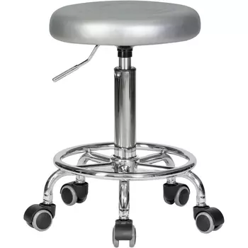 Табурет мастера BILLY (серебрянный) Dobrin 3051-LM BILLY, цвет сиденья серебрянный, основания хромированная сталь