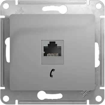 Телефонная розетка RJ-11 (алюминий) Systeme Electric Glossa GSL000381T