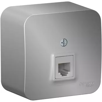 Телефонная розетка RJ-11 (алюминий) Systeme Electric Blanca BLNIA011003