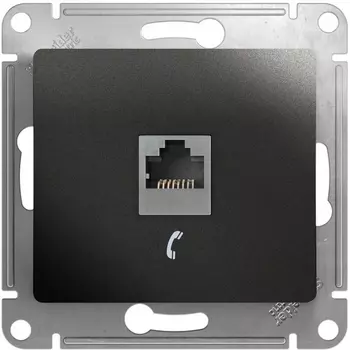 Телефонная розетка RJ-11 (антрацит) Systeme Electric Glossa GSL000781T