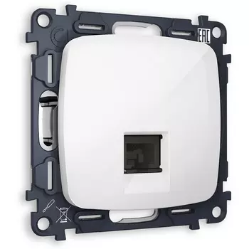 Телефонная розетка RJ-11 (белый глянец) Ambrella Volt QUANT MO112030