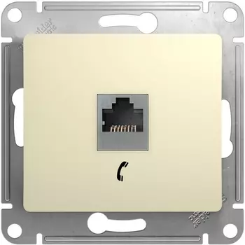Телефонная розетка RJ-11 (бежевый) Systeme Electric Glossa GSL000281T