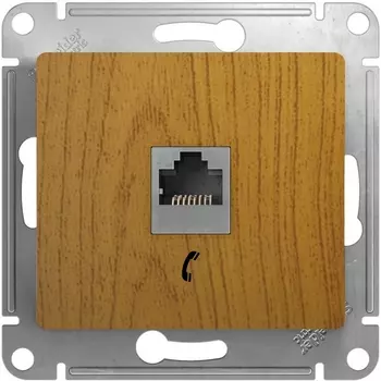 Телефонная розетка RJ-11 (дуб) Systeme Electric Glossa GSL000581T