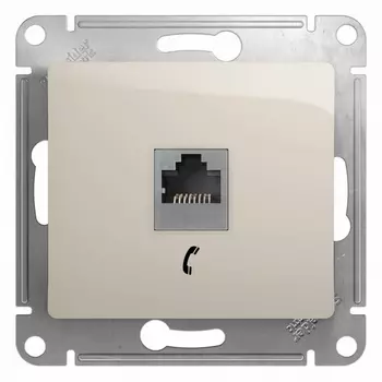 Телефонная розетка RJ-11 (молочный) Systeme Electric Glossa GSL000981T