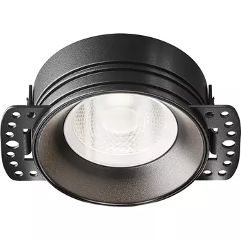 Точечный светильник круглый под гипсокартон влагостойкий встраиваемый Maytoni Flint DL101-GU10-TRS-B