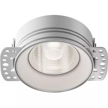 Точечный светильник круглый под гипсокартон влагостойкий встраиваемый Maytoni Flint DL101-GU10-TRS-W