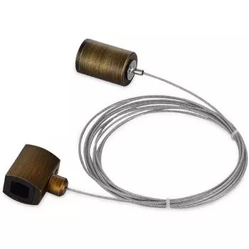 Токопроводящий прямой соединитель на тросе для оснований Donolux CODE 1.2 Connector 180 Suspension BBr DL20224