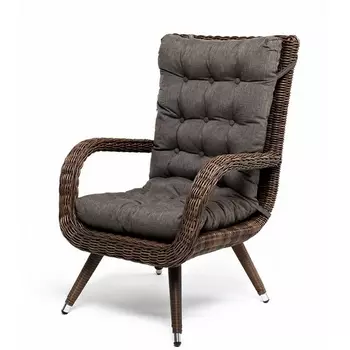 "Толедо" кресло плетеное с подушками, цвет коричневый 4SIS арт.УТ-00003067