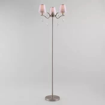 Торшер 01059/3 Eurosvet Aurelia сатин-никель/прозрачный хрусталь Strotskis