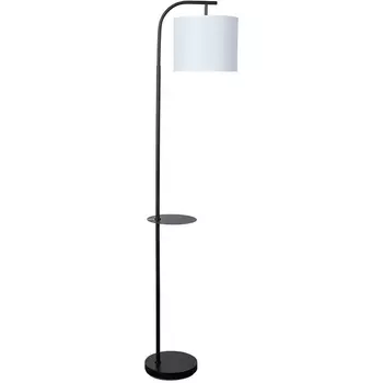 Торшер с полкой Arte Lamp Connor A4053PN-1BK