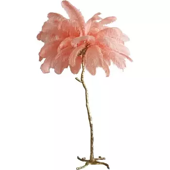 Торшер Delight Collection Ostrich Feather BRFL5014 pink/antique brass DeLight Collection