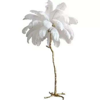 Торшер Delight Collection Ostrich Feather BRFL5014 white/antique brass DeLight Collection