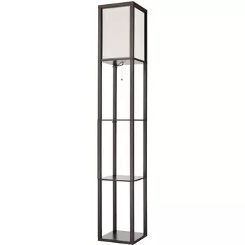 Торшер колонна с полкой Lumion Practic 8090/1F кофейный/белый, дерево/текстиль Е27 1*60W 220V