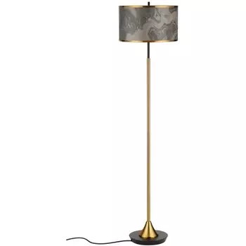 Торшер Odeon Light Bergi 5064/2F античн.бронза/серо-беж./металл/натур.камен.шпон E27 LED 2*10W"