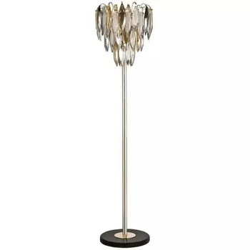 Торшер Odeon Light Vilna 5068/4F золото/дымчат./янтарн./матовый белый/металл/хрусталь E14 4*40W
