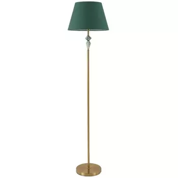 Торшер с выключателем Lumion Vermont 8275/1F латунь/зеленый, металл/керамика/ткань Е27 1*60W 220V