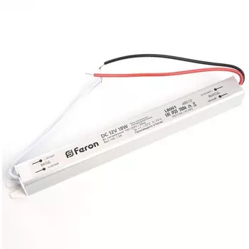 Трансформатор для светодиодной ленты 18W 12V ( ультратонкий драйвер) Feron LB001 48010