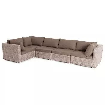 Трансформирующийся диван из искусственного ротанга, цвет бежевый 4SIS Лунго YH-C1033W-SET beige