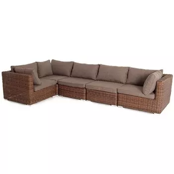 Трансформирующийся диван из искусственного ротанга, цвет коричневый 4SIS Лунго YH-C1033W-SET brown