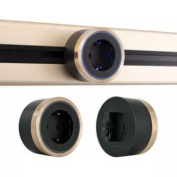 Трековая розетка с подсветкой Arte Milano Am-track-sockets 380066TS LED/ES Gold