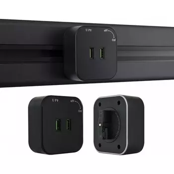 Трековая розетка USBx2 Arte Milano Am-track-sockets 380022TS/USBx2 Black