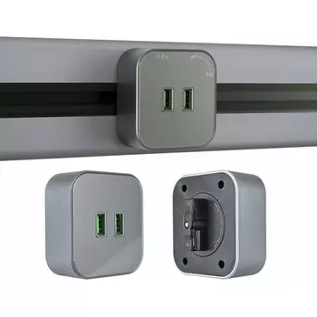 Трековая розетка USBx2 Arte Milano Am-track-sockets 380022TS/USBx2 Grey