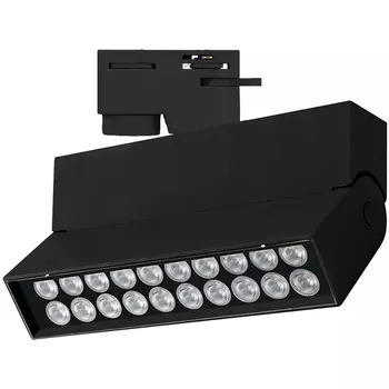 Трековый однофазный светильник светодиодный LGD-LOFT-TRACK-2TR-S170-10W Warm3000 (BK, 24 deg, 230V) (Arlight, IP20 Металл) 036469