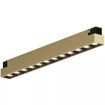 Трековый светильник LED для магнитного шинопровода Denkirs Shine Grill DK5771-SB 48V 10W, сатинированная латунь