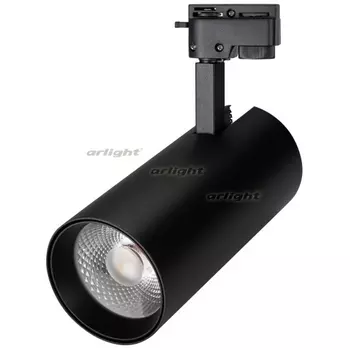 Трековый светильник однофазный 220V LGD-GERA-2TR-R90-30W Warm3000 (BK, 24 deg) (IP20 Металл) 025950 (Arlight)