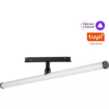 Трековый светильник низковольтный 48V 12W светодиодный диммируемый Novotech Flum 359448 черный 3000-6000K (Умный дом, Алиса)