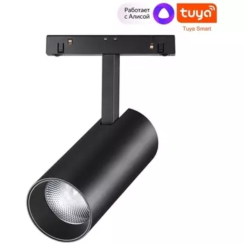 Трековый светильник низковольтный диммируемый Novotech Flum 359498 SHINO черный LED 20W 48V 3000-6500K (Умный дом, Алиса)