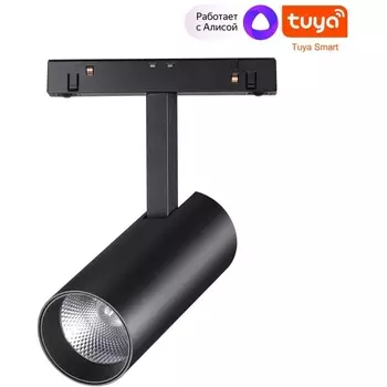 Трековый светильник низковольтный диммируемый Novotech Flum 359496 SHINO черный IP20 LED 12W 48V 3000-6500K (Умный дом, Алиса)
