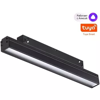 Трековый светильник низковольтный светодиодный Novotech Flum 359484 черный LED 12W 48V 3000-6500K (Умный дом, Алиса)