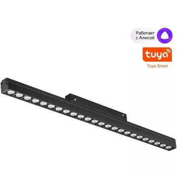 Трековый светильник низковольтный светодиодный Novotech Flum 359490 черный LED 24W 48V 3000-6500K (Умный дом, Алиса)