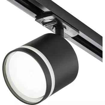 Трековый светильник однофазный 220V Escada 20009 1x15Вт GX53, металл, черный матовый