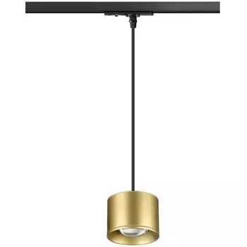 Светильник трековый однофазный трехжильный, провод 1.2м IP20 4000К 12W 220V PATERA NT21 090 золото Novotech PORT 358673