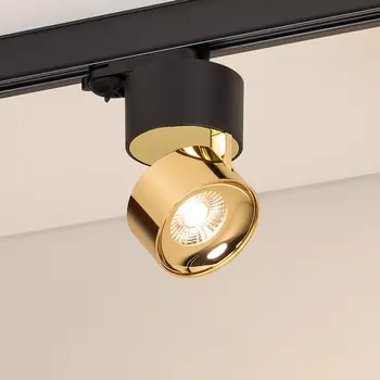 Трековый светильник трехфазный LED SP-PLURIO-TRACK-4TR-R77-9W Warm3000 (BK-BRS, 36 deg, 230V) (Arlight, IP20 Металл) 038121