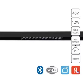 Трековый светильник светодиодный магнитный 48V Arte Lamp Linea A4694PL-1BK (Умный дом, Алиса)