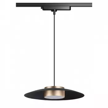 Cветильник светодиодный трековый однофазный трехжильный, провод 1м IP20 4000K 18W 220-240V NT21 089 черный/золото Novotech Pilz 358592