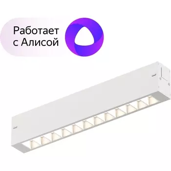 Трековый светильник однофазный 220V светодиодный с управлением смартфоном и пультом Denkirs Smart DK8001-WH (Умный дом, Алиса)