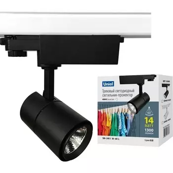 Трековый светильник трехфазный 220V светодиодный ULB-T52-14W/4000K/H IP40 Uniel BLACK