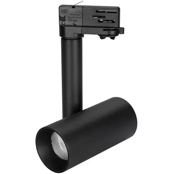 Трековый светильник LED трехфазный 220V SP-POLO-TRACK-PIPE-R65-8W Day4000 (BK-BK, 40 deg) (IP20 Металл) Arlight 027482