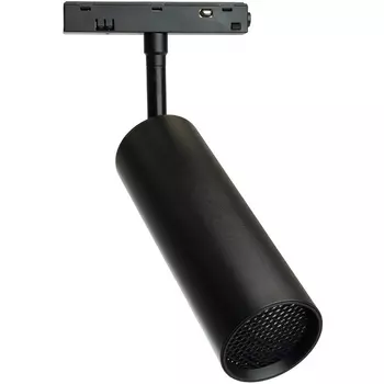 Трековый светодиодный светильник низковольтный 12W 48V черный с антибликовой решеткой Feron MGN308 48920