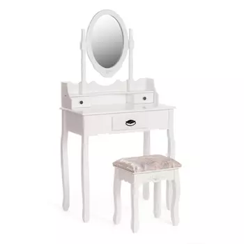 Туалетный столик с зеркалом и табуретом Secret De Maison GAUDE (mod. TT-DT003) Белый (White) (МДФ+Павловния) (Tetchair)