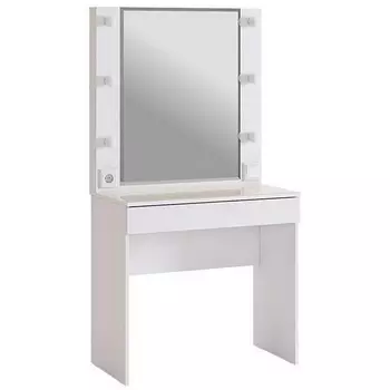 Туалетный столик Woodville Гламур белый / белый глянец 310505