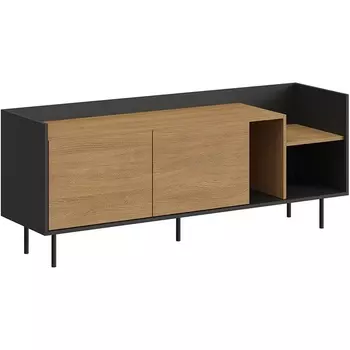 Тумба для ТВ и винилового проигрывателя Look ОГОГО (арт.846110), (ЛДСП/Черный) ОГОГО Обстановочка!