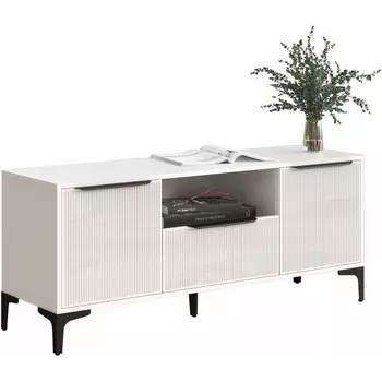 Тумба под телевизор Woodville Иадама белый / белый глянец арт.601111